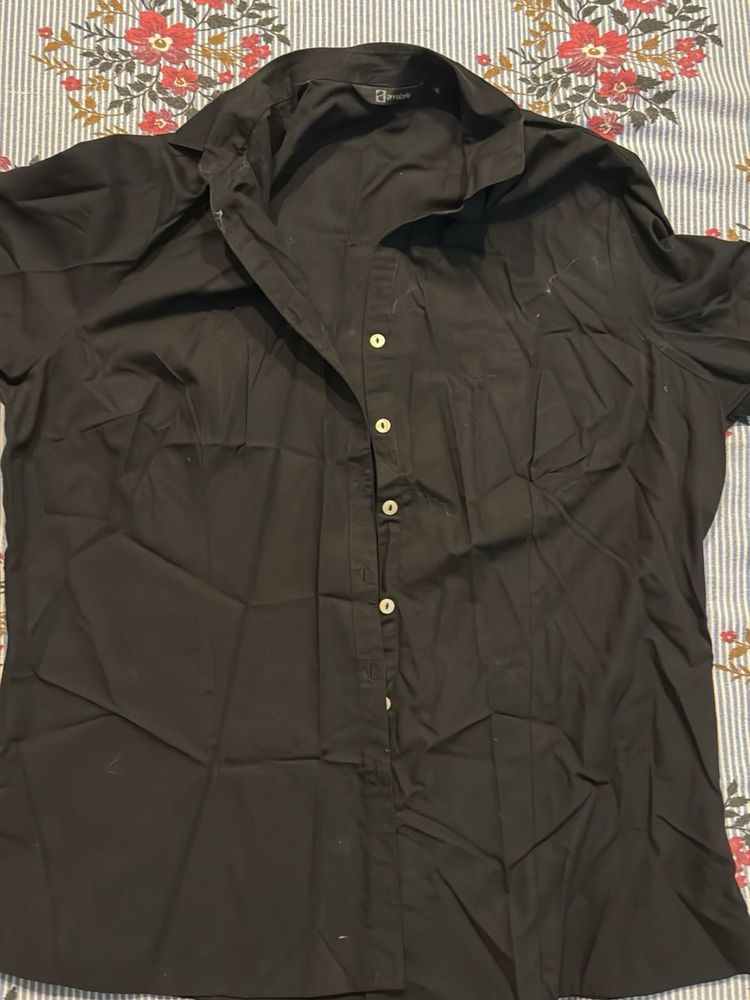 Classic Black Button-Up Top