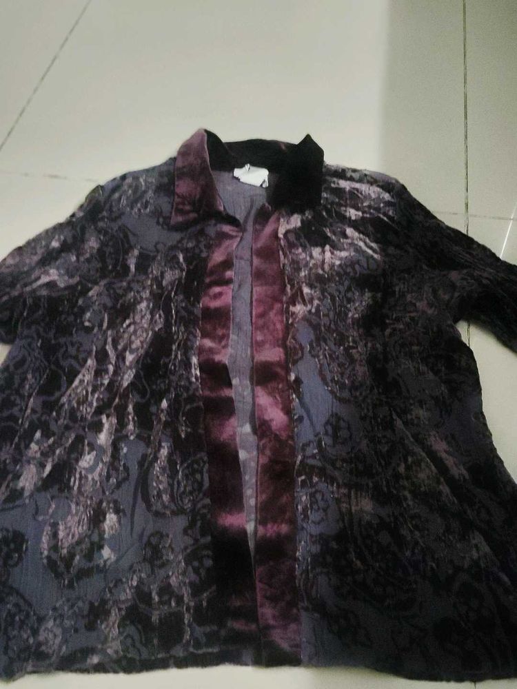 Elegant Velvet Burnout Tunic