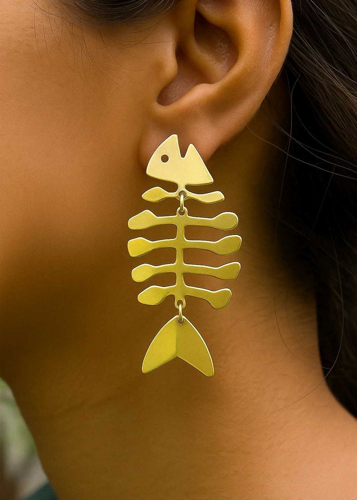 Fishbone Dangle Earrings