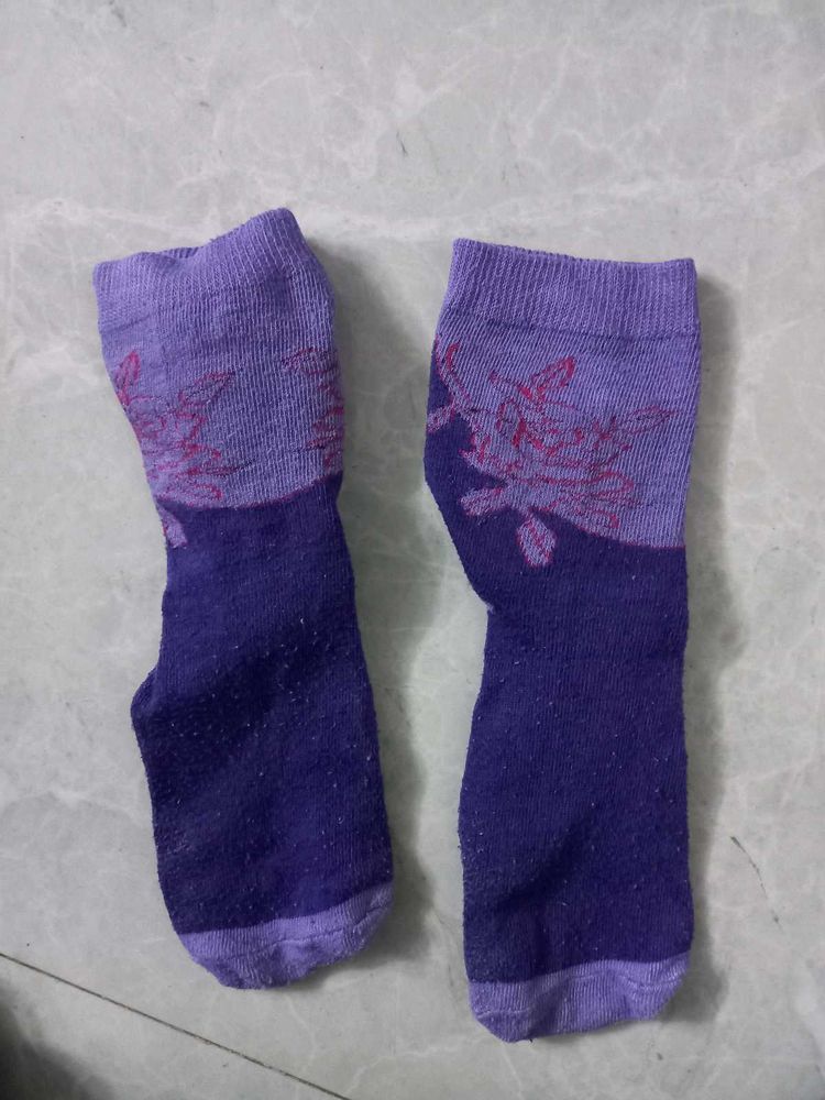 Purple Floral Socks