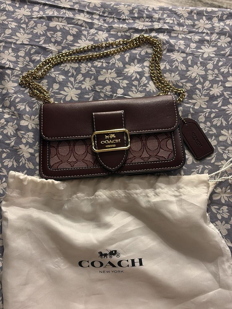 Coach Burgundy Signature Camera Bag