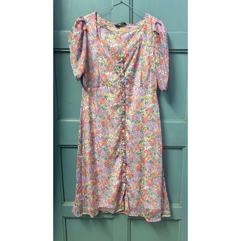 Max Floral printed multicolour A line Midi dress