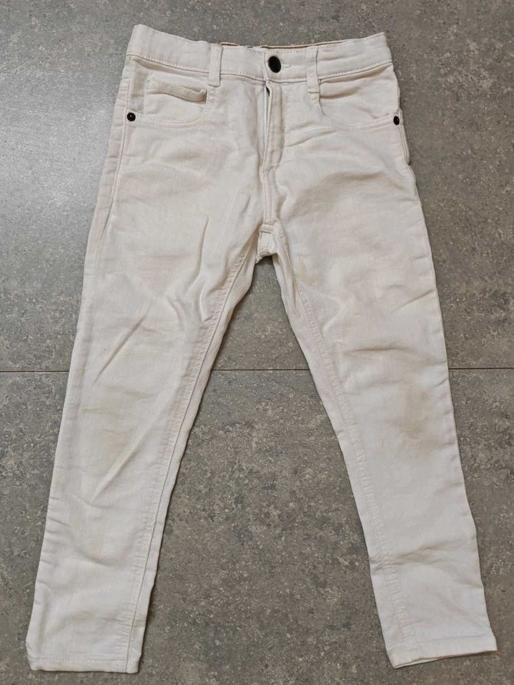 Zara Original White Denim Casual Pants