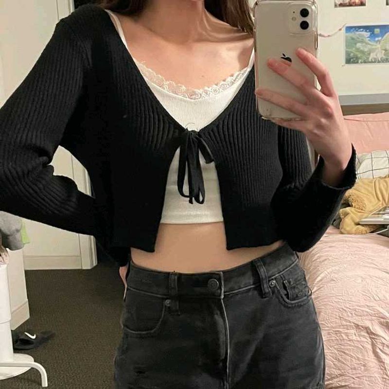 H&amp;M front tie shrug