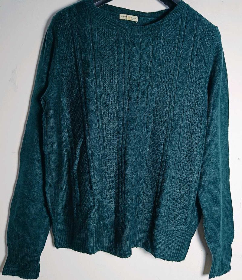 Women's dark Green Cable Knit Sweater