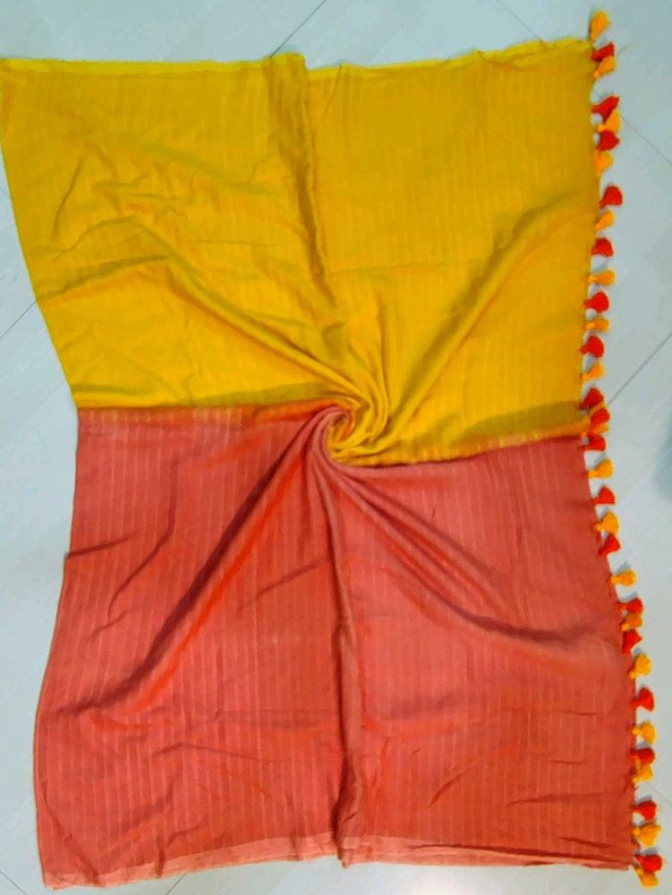Brand New handloom cotton with Tassel saree