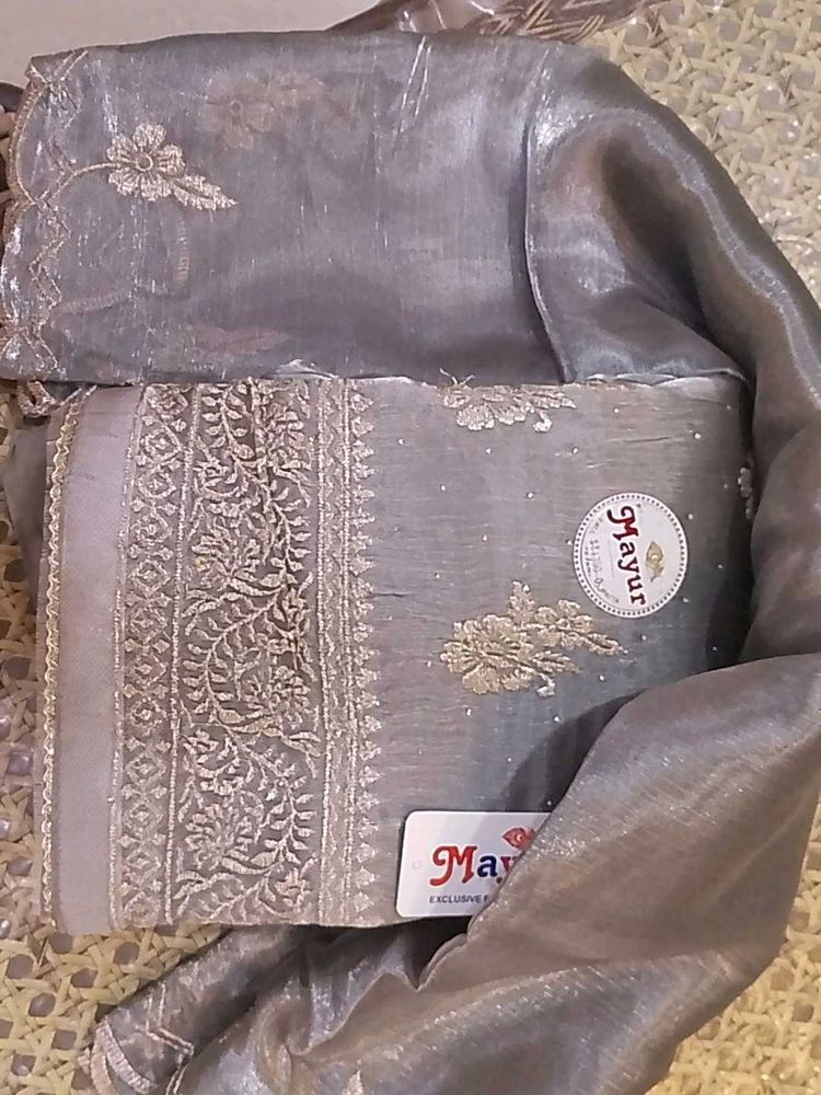 Elegant Grey Embroidered Kurta Set