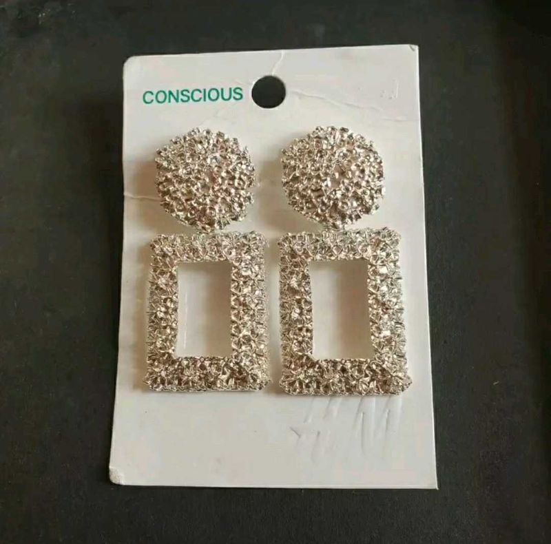 H&amp;M Statement Silver Earrings