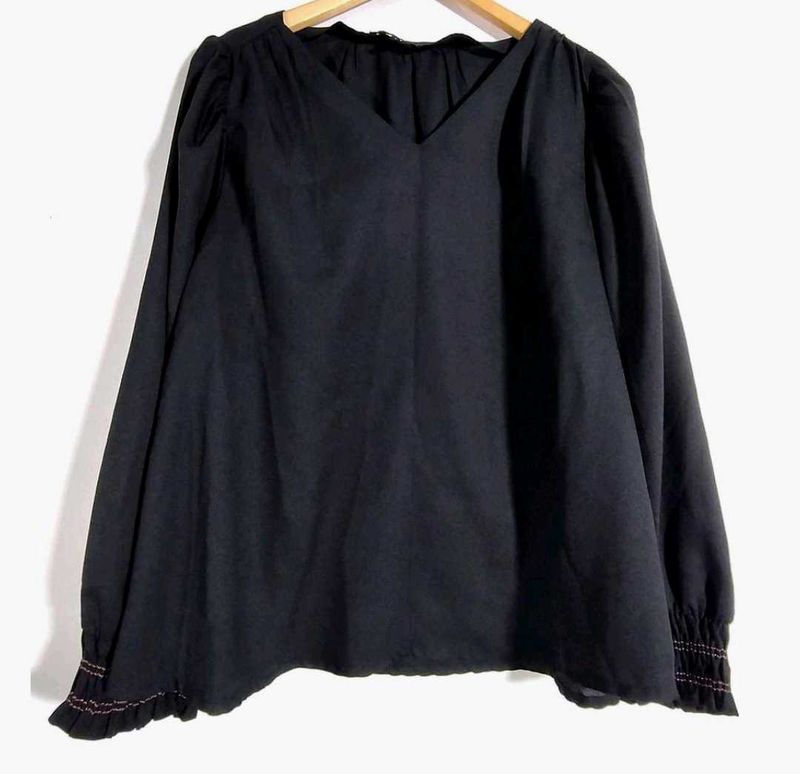 Black Long Sleeve Top women 🖤🛍️