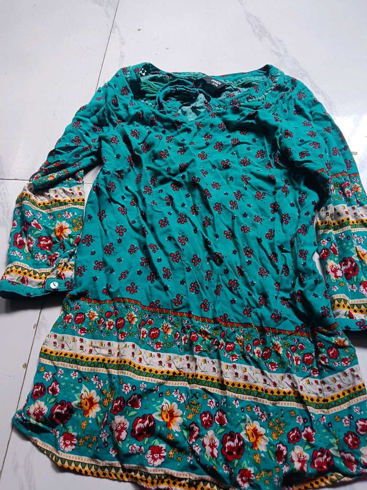 Bohemian Floral Print Tunic Top