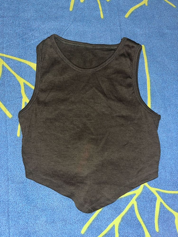 Cropped Backless Tank Top