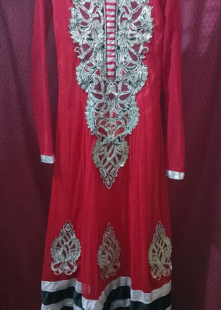 Red Embroidered Dress