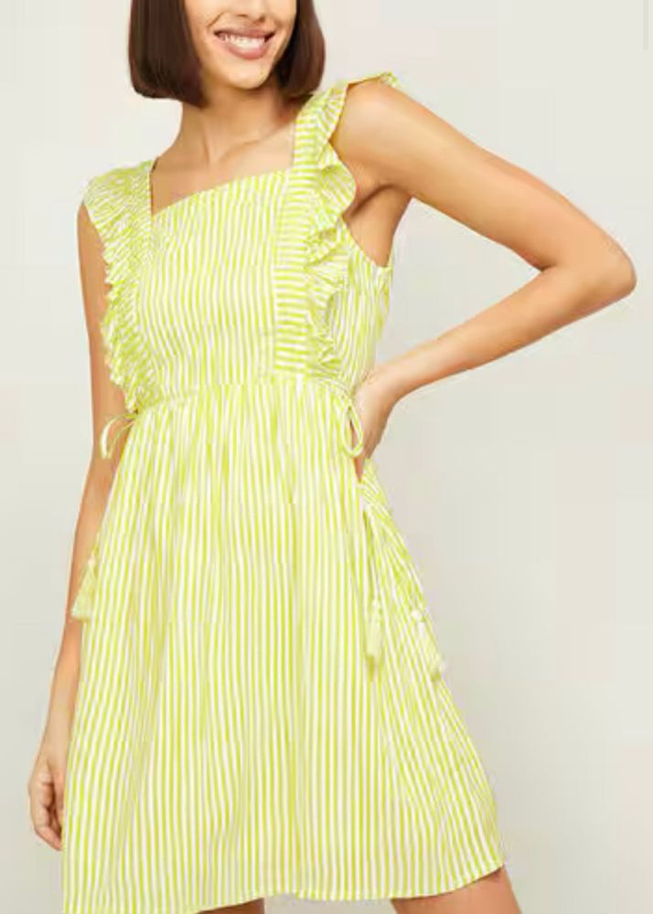 Striped Printed Sleeveless Dress