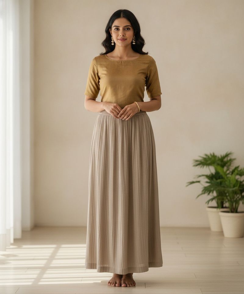 Elegant Pleated Maxi Skirt