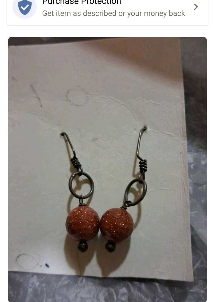 ask b4 buying Sparkling Brown Stone Drop Earri