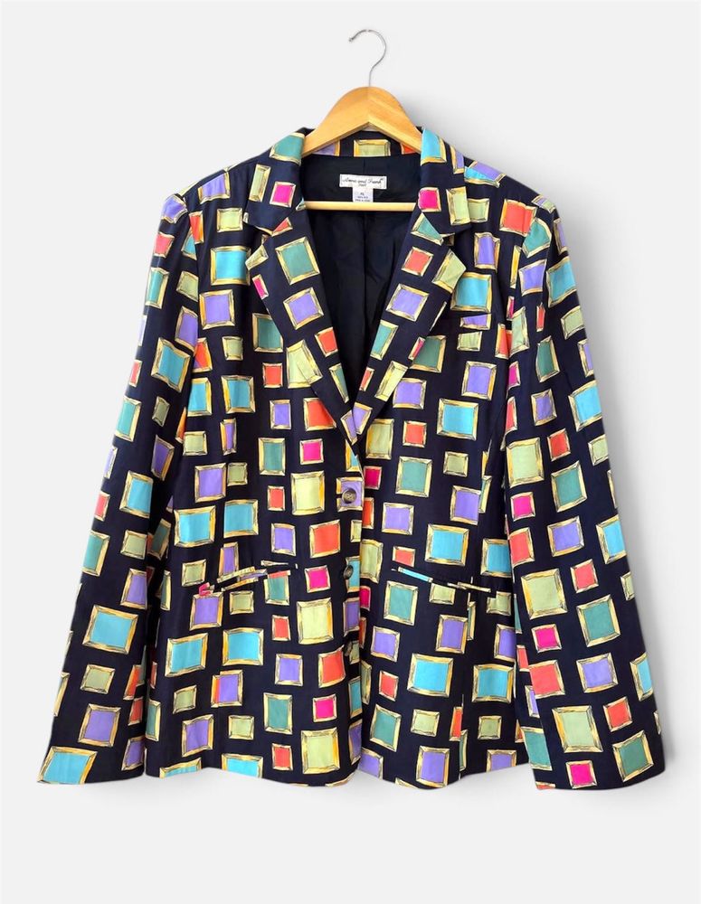 Vintage Abstract print blazer