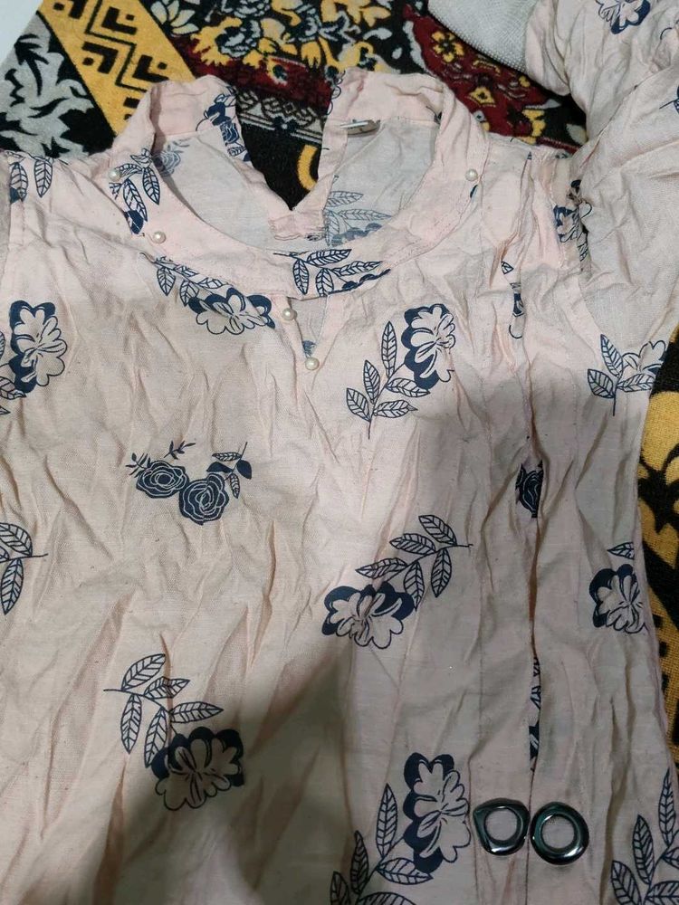 Floral Print Cotton Kurta