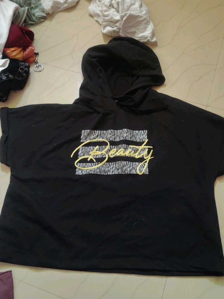 Black "Beauty" Hoodie Top