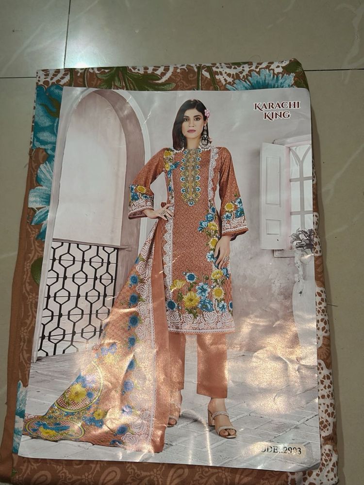 Floral Print Kurta Set Pakistani suit