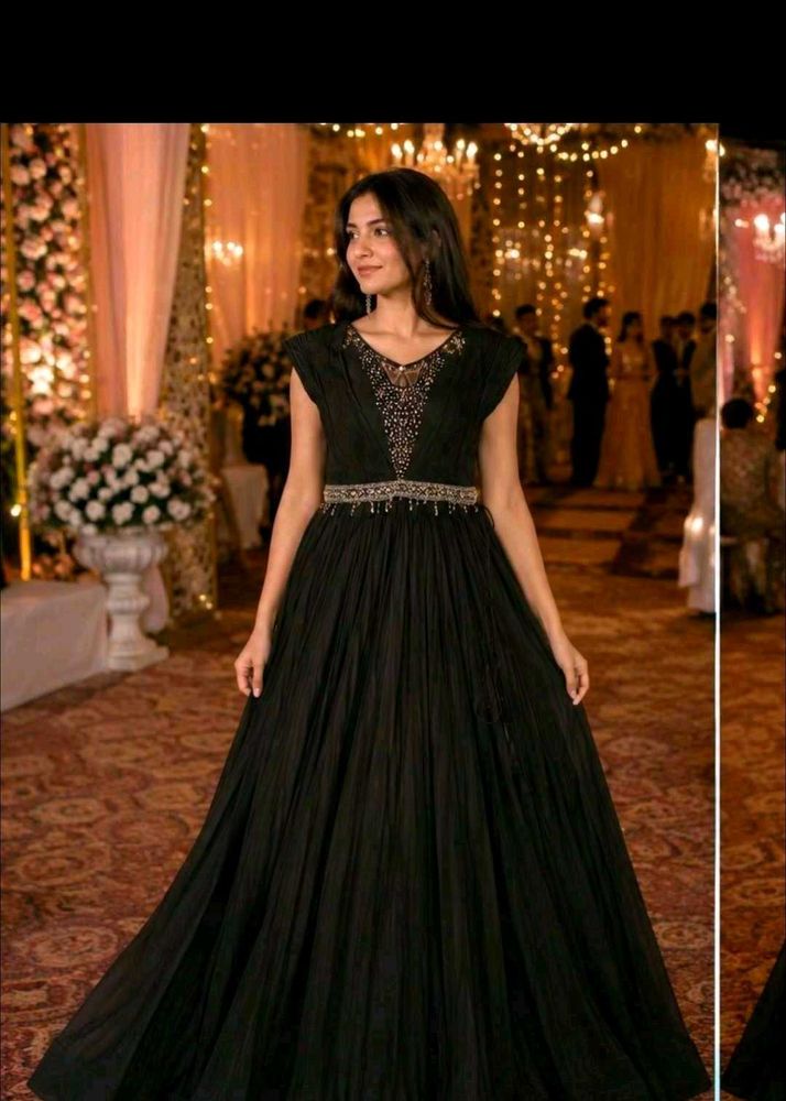 Elegant Black Embellished Gown