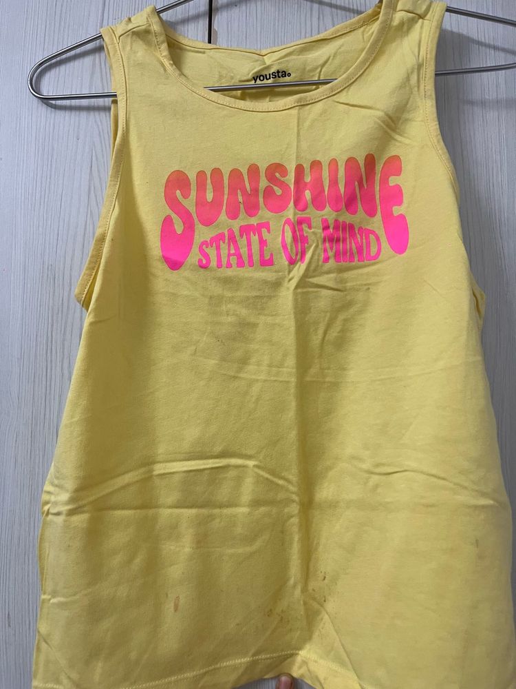 Bright Yellow Sleeveless Tank Top