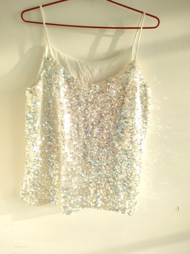 Price Down - Sequin White Top