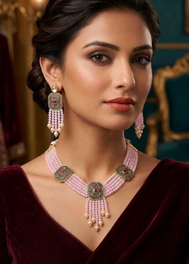 Beaded Necklace &amp; Earring Set