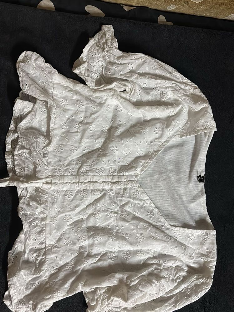 Chic White Broderie Anglaise Top