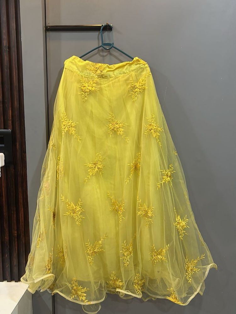Stunning Yellow Embroidered lehnga set