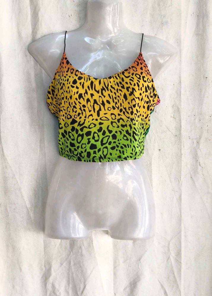 I. Vibrant Leopard Print Crop Top