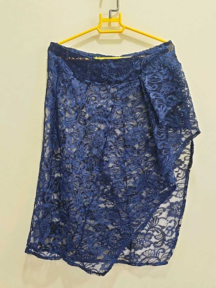 Navy Lace Skirt