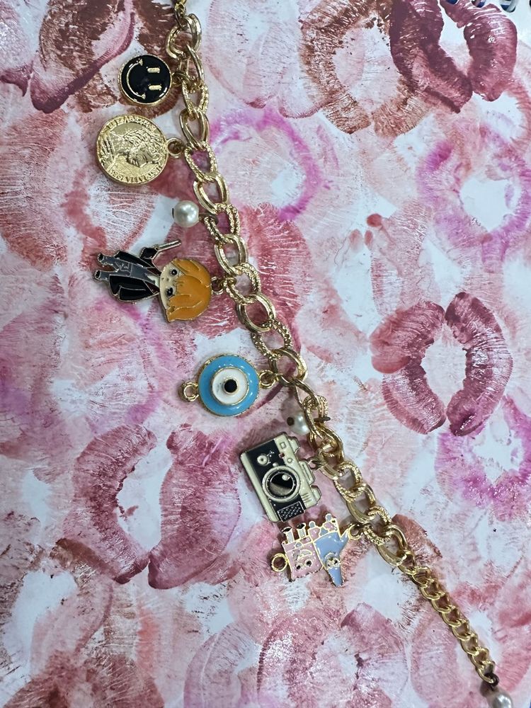 Charm Bracelet with Camera &amp; Evil Eye