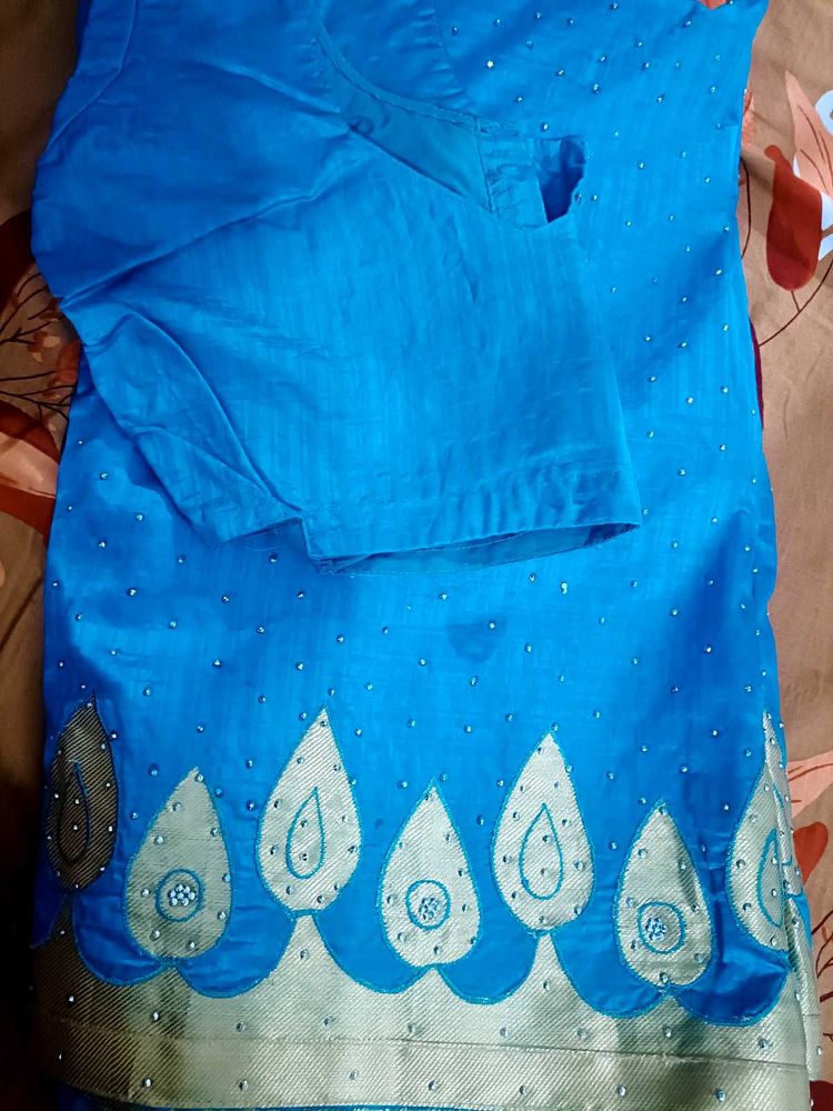 Beautiful Blue Silk Saree