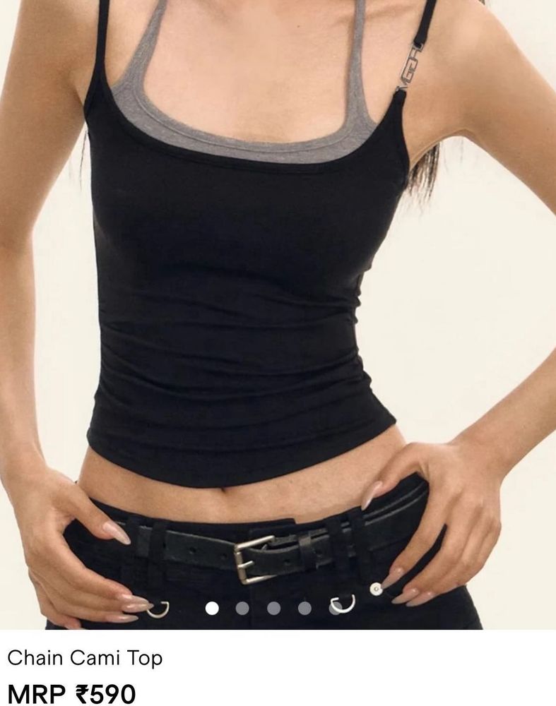 Savana Chic Layered Cami Top with Chain Detail