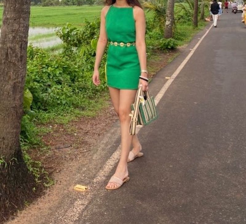 ZARA|| Chic Green A-line Mini Dress|| S size