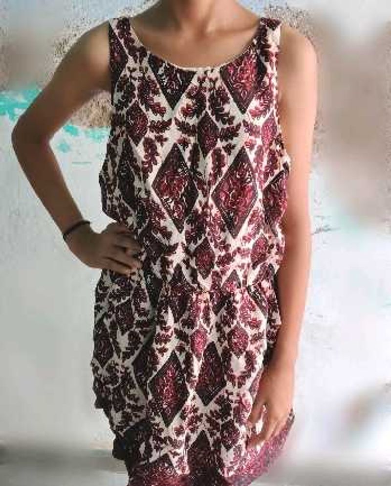 Bohemian Print Sleeveless Dress