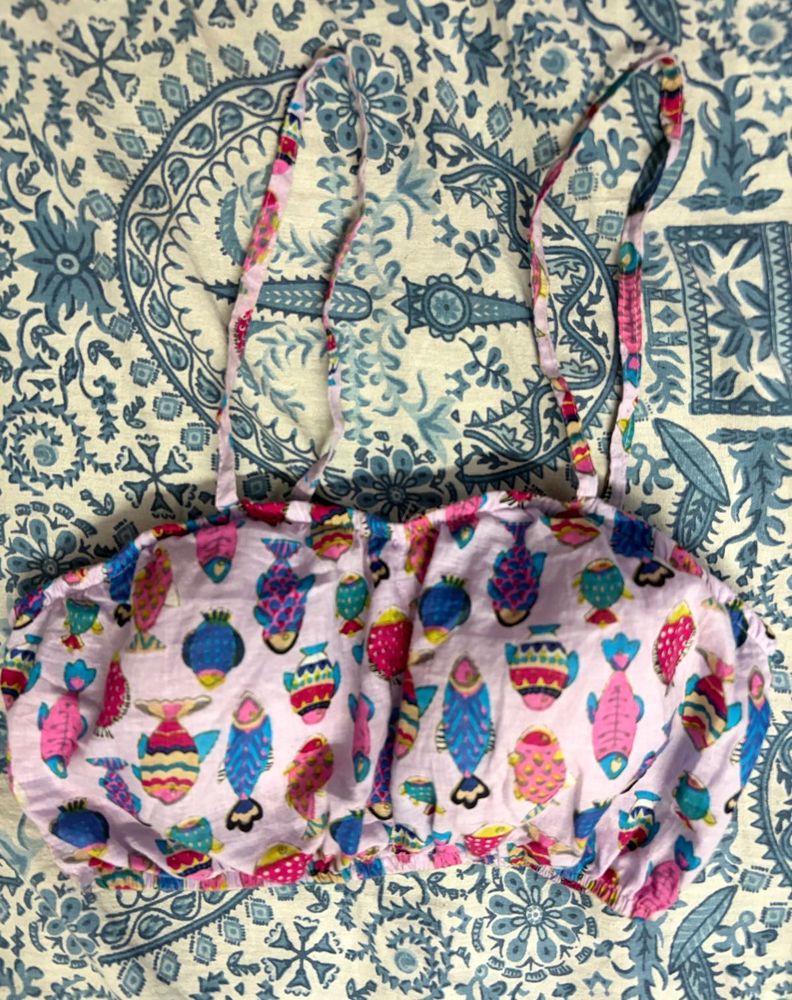 Fun Fish Print Bikini Top