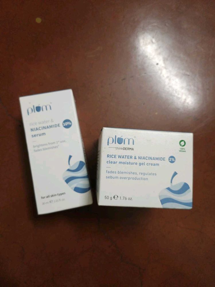 Plum Rice Water &amp; Niacinamide Serum &amp; Cream