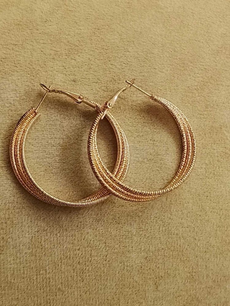 Rose Gold Multi-Strand Hoop Earrings