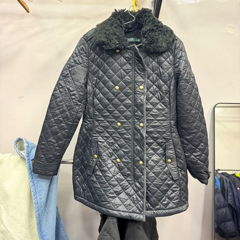 Ralph Lauren Quilted Jacket with Fur Collar