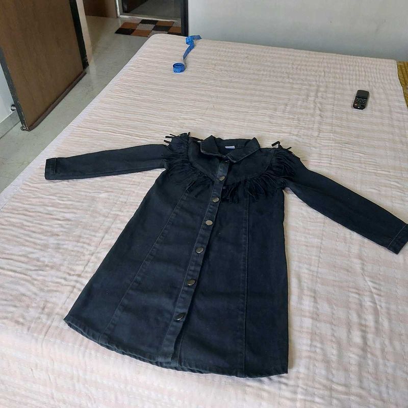 Denim Fringe Dress