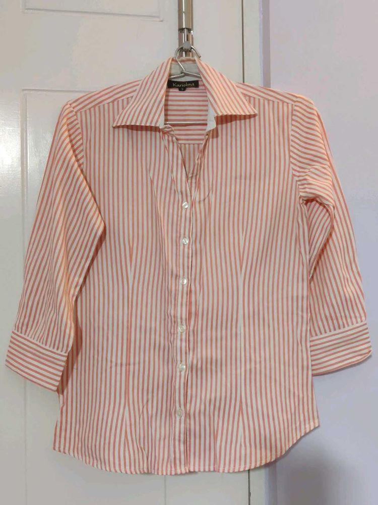 White and pink stripped shirt