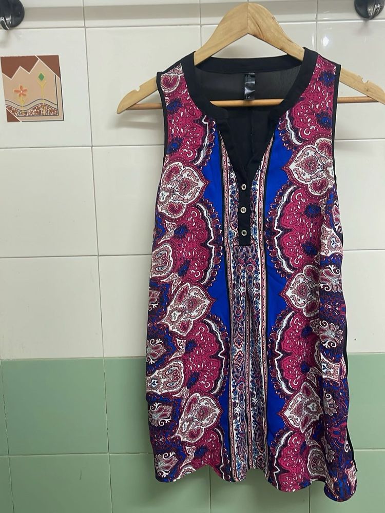 Bohemian Print Sleeveless Top