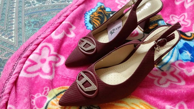 Maroon Slingback Heels