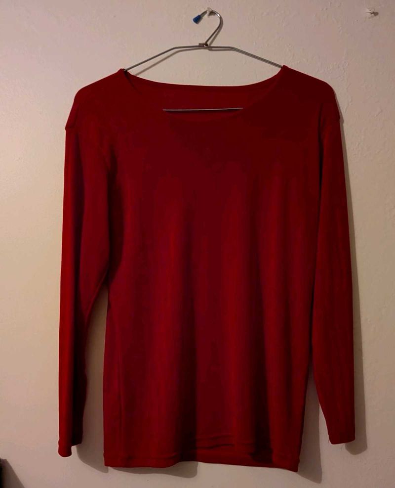 Classic Red Long-Sleeve Top