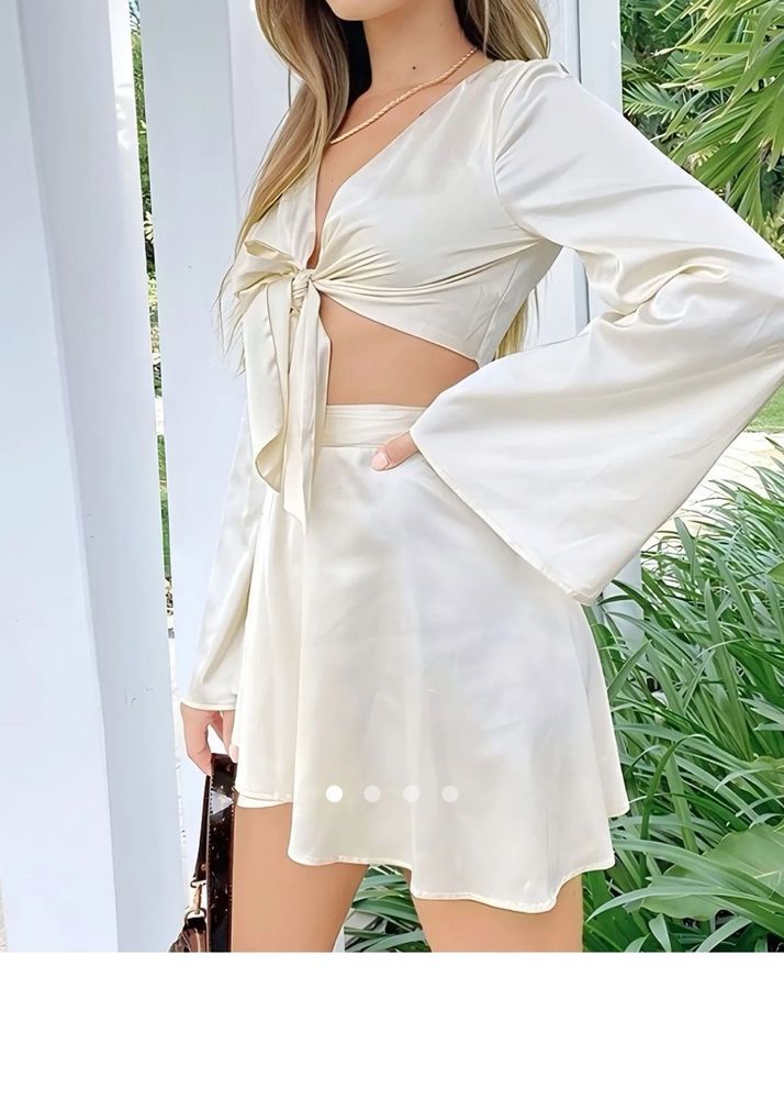 Savana Cream Satin Co-ord Set