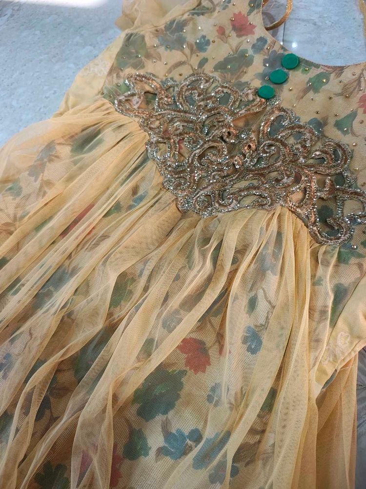 Embroidered Floral Ethnic Gown