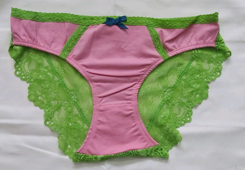Pink With Luminous Green Brand New Panty