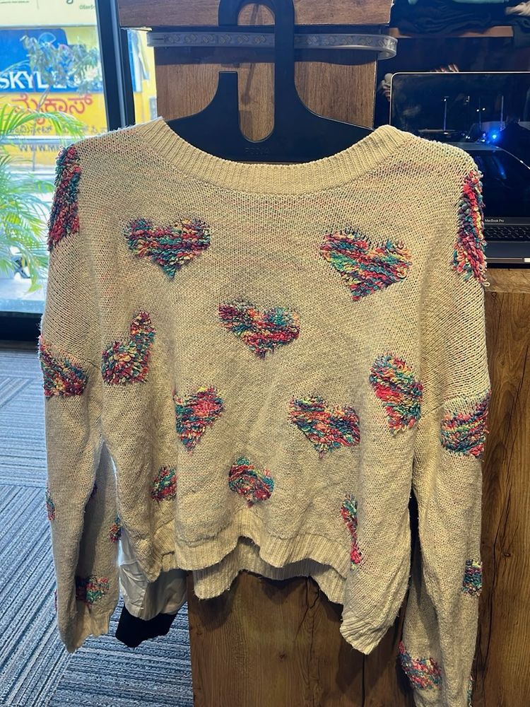 Cozy Heart Print Sweater