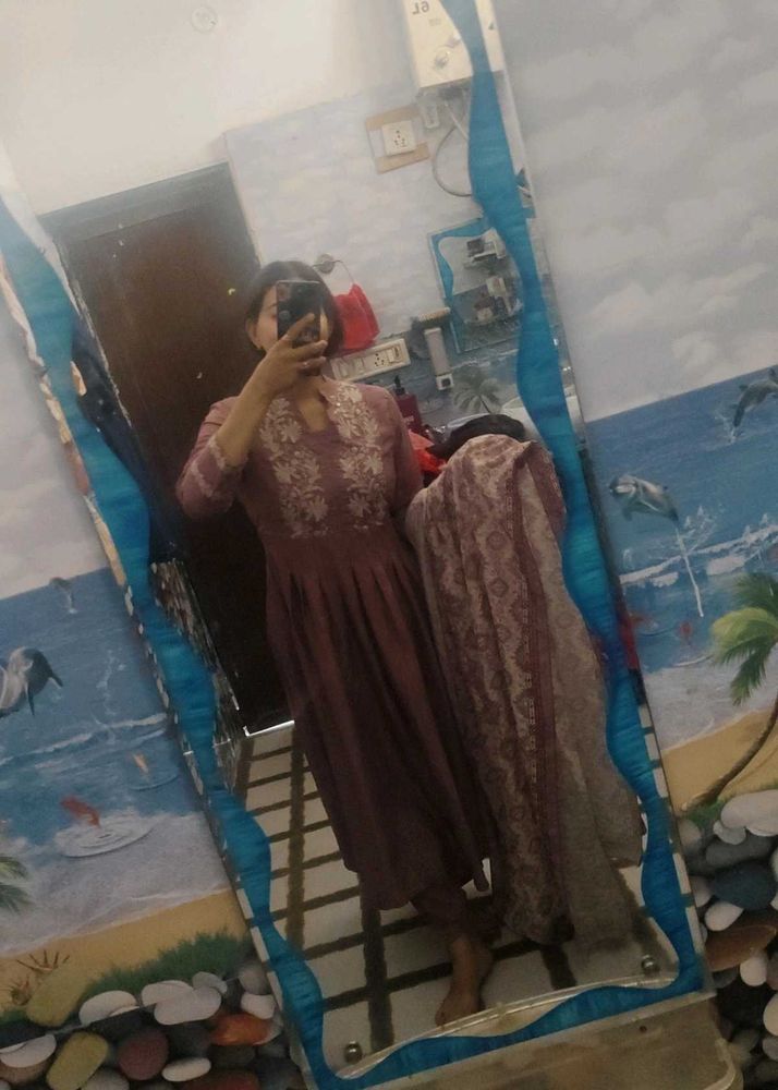 Embroidered Kurta Set with Dupatta